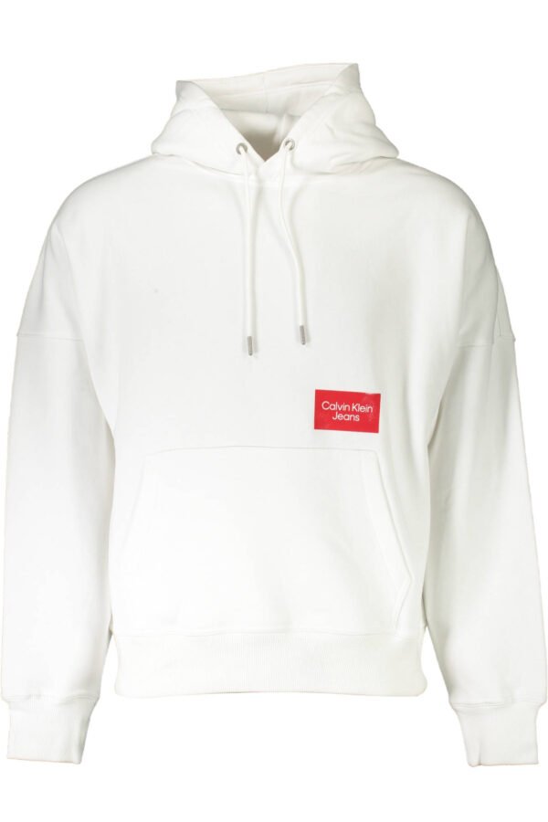 CALVIN KLEIN WHITE MEN'S SWEATSHIRT WITHOUT ZIP