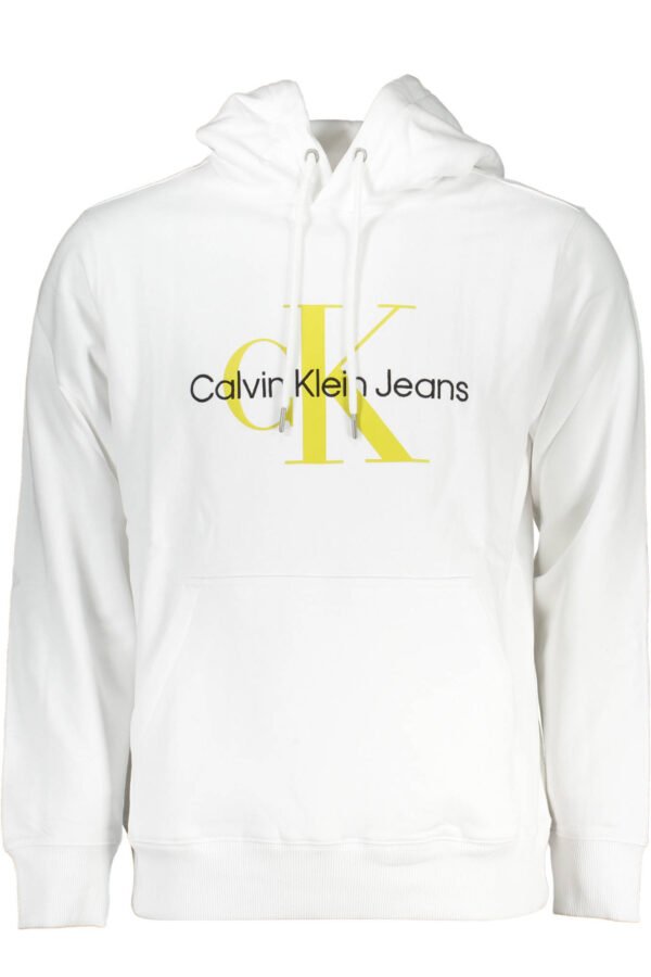 CALVIN KLEIN WHITE MEN'S SWEATSHIRT WITHOUT ZIP