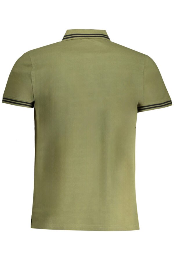 CAVALLI CLASS MEN'S GREEN SHORT SLEEVED POLO SHIRT - Image 2