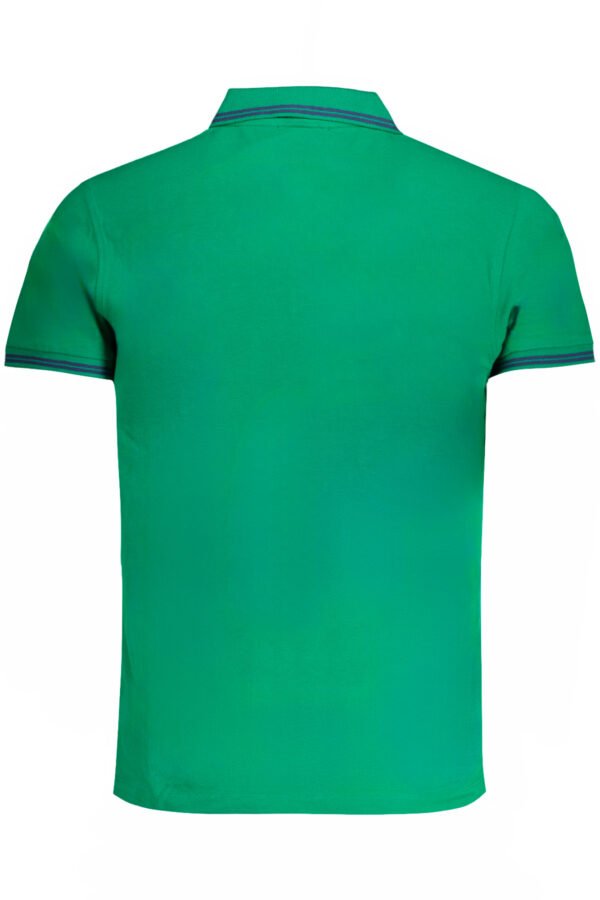 CAVALLI CLASS MEN'S GREEN SHORT SLEEVED POLO SHIRT - Image 2