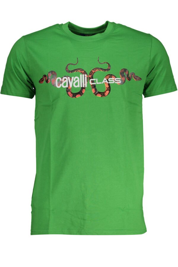 CAVALLI CLASS GREEN MEN'S SHORT SLEEVED T-SHIRT
