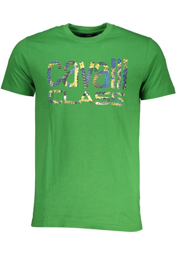 CAVALLI CLASS GREEN MEN'S SHORT SLEEVED T-SHIRT