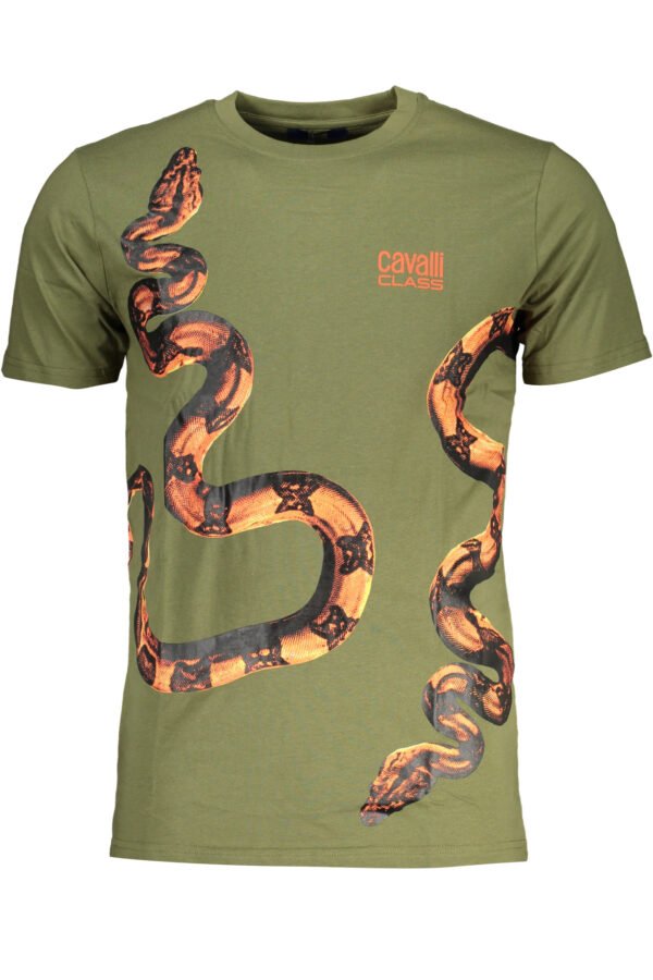 CAVALLI CLASS GREEN MEN'S SHORT SLEEVED T-SHIRT