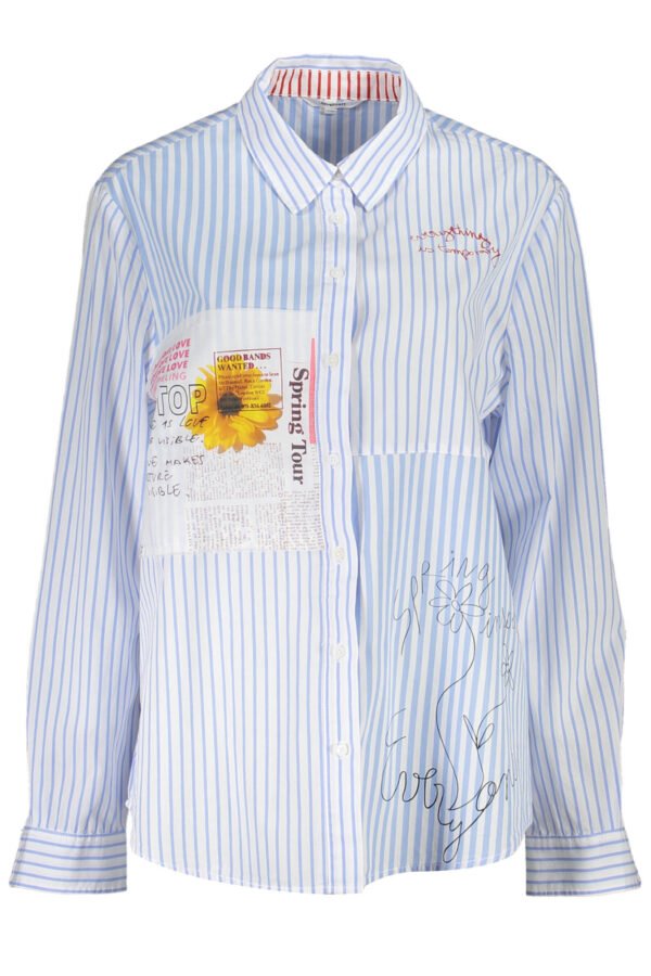 DESIGUAL LIGHT BLUE WOMEN'S LONG SLEEVED SHIRT