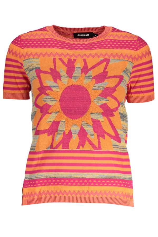 DESIGUAL ORANGE WOMEN'S SWEATER