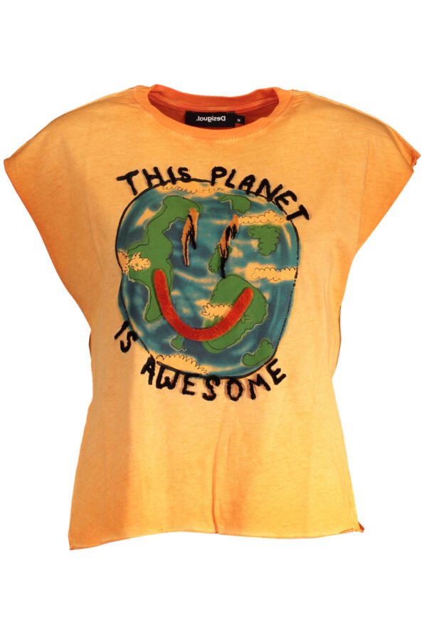 DESIGUAL ORANGE WOMAN SHORT SLEEVE T-SHIRT