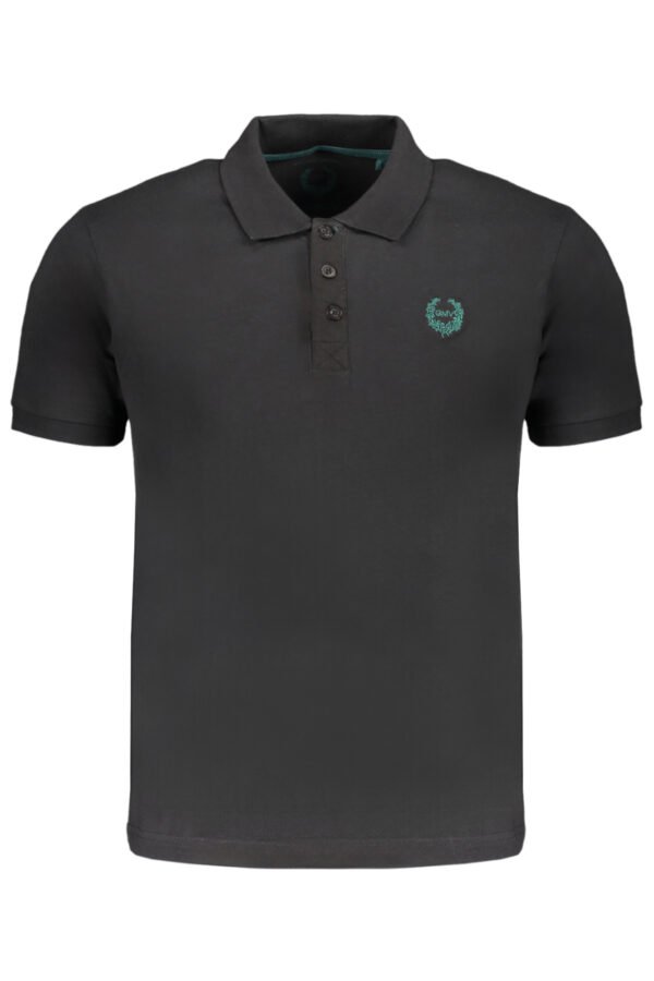 GIAN MARCO VENTURI MEN'S BLACK SHORT SLEEVED POLO SHIRT