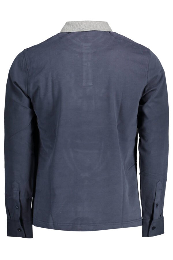 HARMONT & BLAINE MEN'S BLUE LONG SLEEVE POLO SHIRT - Image 2