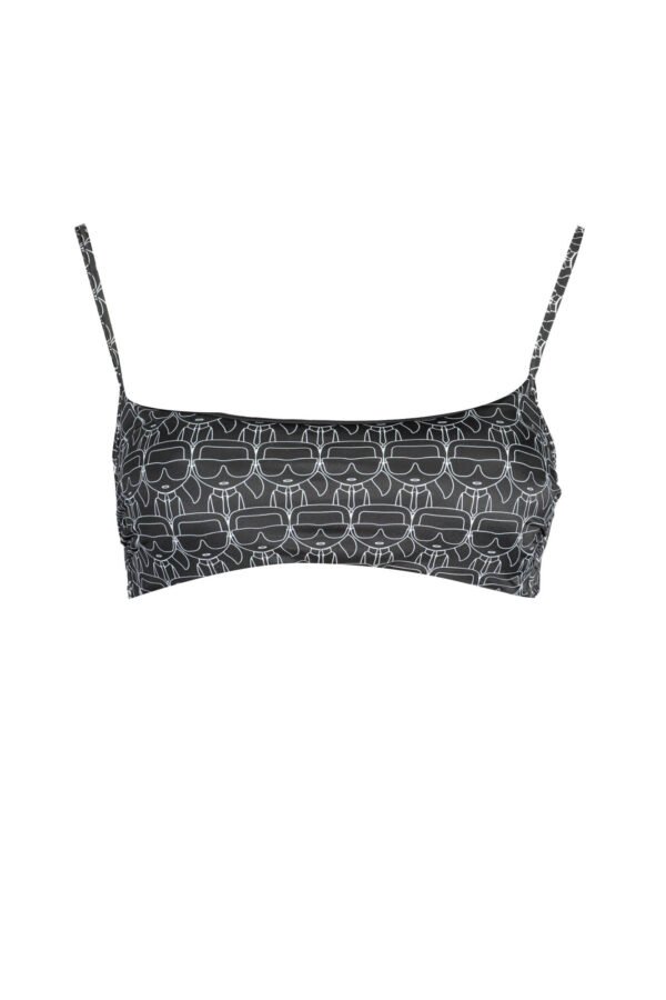 KARL LAGERFELD BEACHWEAR TOP WOMEN'S COSTUME BLACK