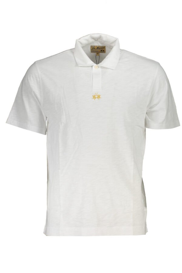 LA MARTINA MEN'S WHITE SHORT SLEEVED POLO SHIRT