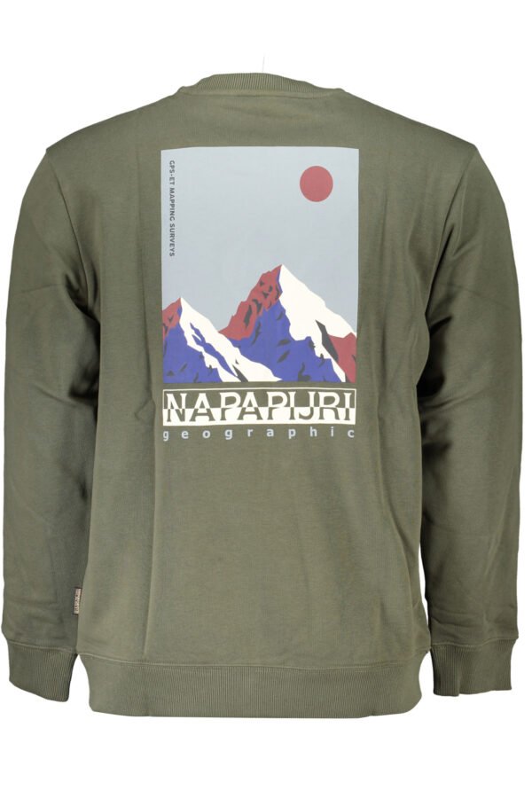 NAPAPIJRI GREEN MEN'S ZIPLESS SWEATSHIRT - Image 2