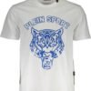 PLEIN SPORT WHITE MEN'S SHORT SLEEVE T-SHIRT