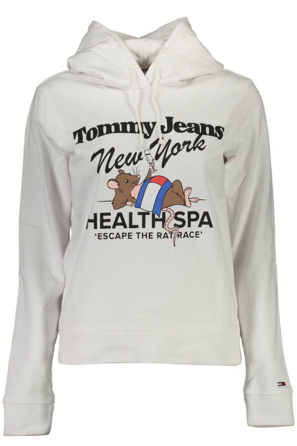 TOMMY HILFIGER WOMEN'S WHITE SWEATSHIRT WITHOUT ZIP