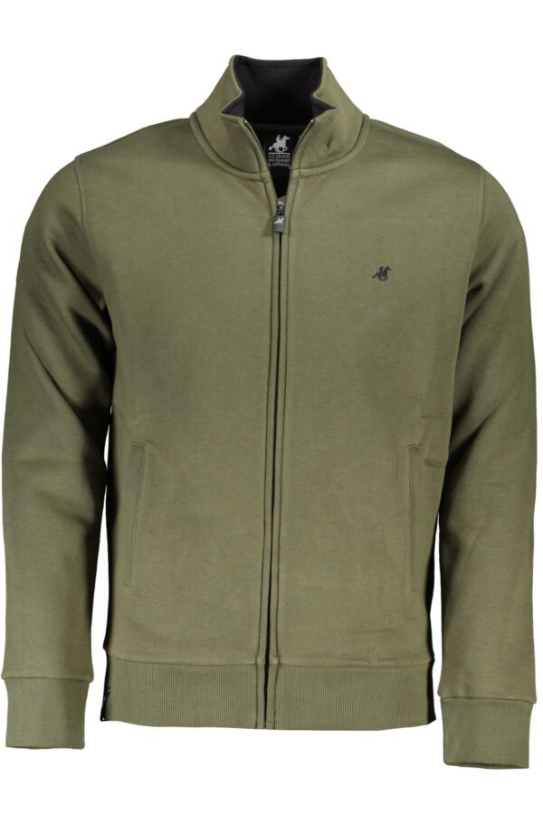 US GRAND POLO MEN'S GREEN ZIP SWEATSHIRT