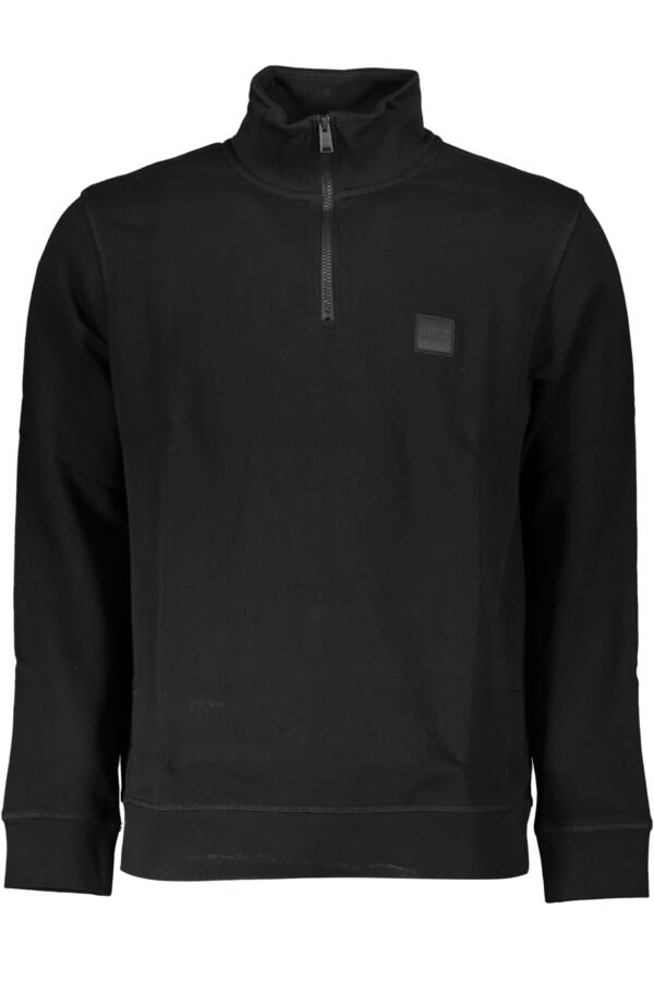 HUGO BOSS MEN'S BLACK ZIP SWEATSHIRT
